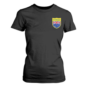Australia Football Crest Australian Flag Pride Sporty Athletic Jersey T Shirt For Women TS11 Black Print Your Wear