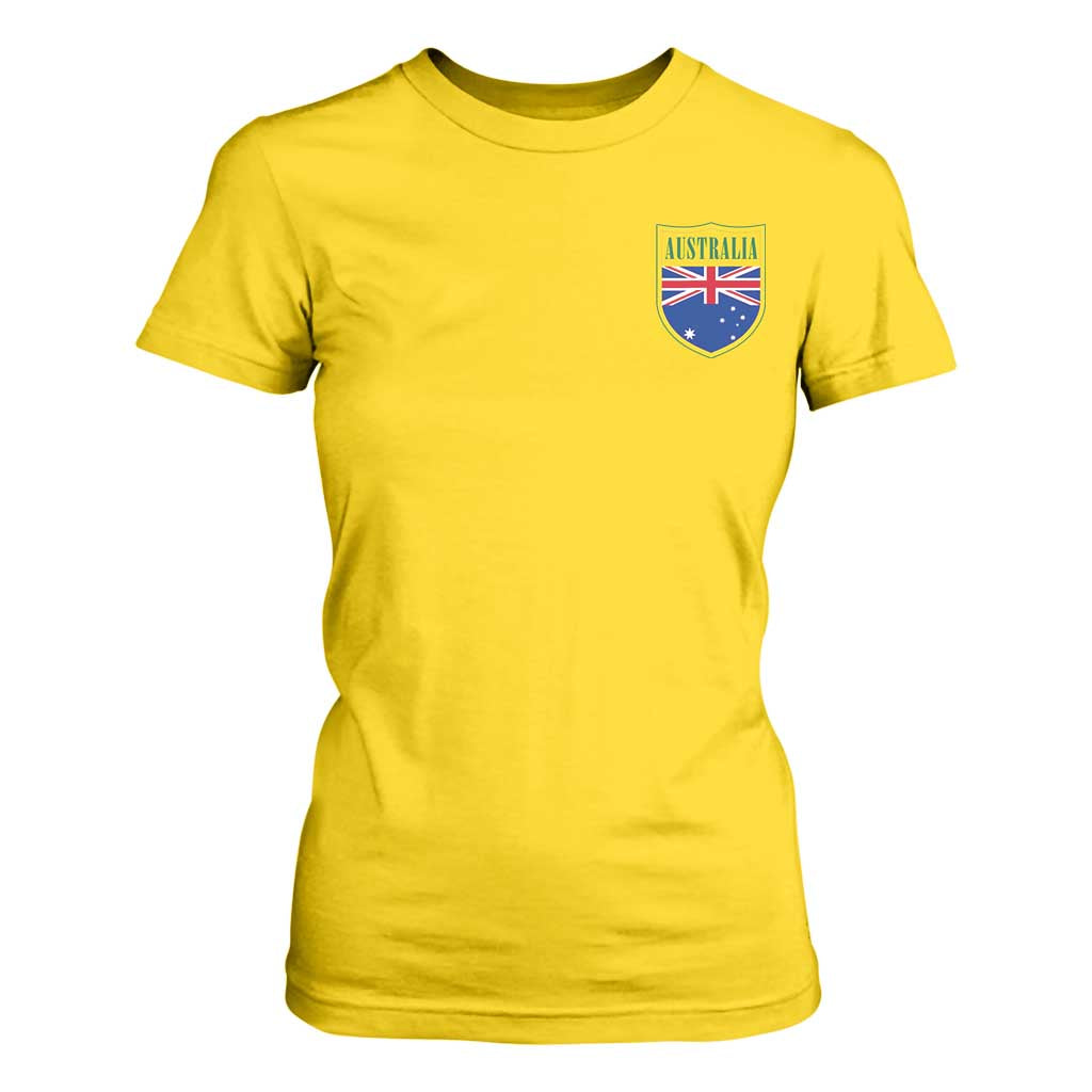 Australia Football Crest Australian Flag Pride Sporty Athletic Jersey T Shirt For Women TS11 Daisy Print Your Wear