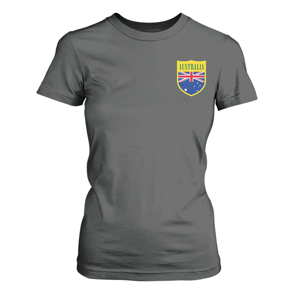 Australia Football Crest Australian Flag Pride Sporty Athletic Jersey T Shirt For Women TS11 Dark Heather Print Your Wear