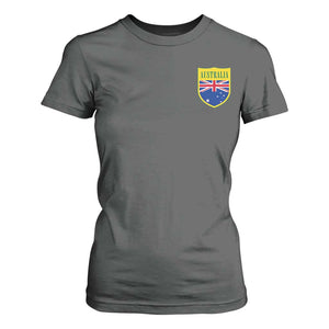 Australia Football Crest Australian Flag Pride Sporty Athletic Jersey T Shirt For Women TS11 Dark Heather Print Your Wear