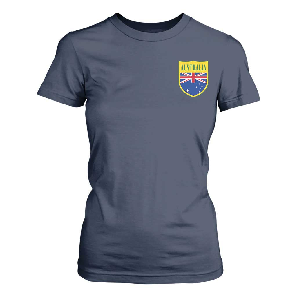 Australia Football Crest Australian Flag Pride Sporty Athletic Jersey T Shirt For Women TS11 Navy Print Your Wear