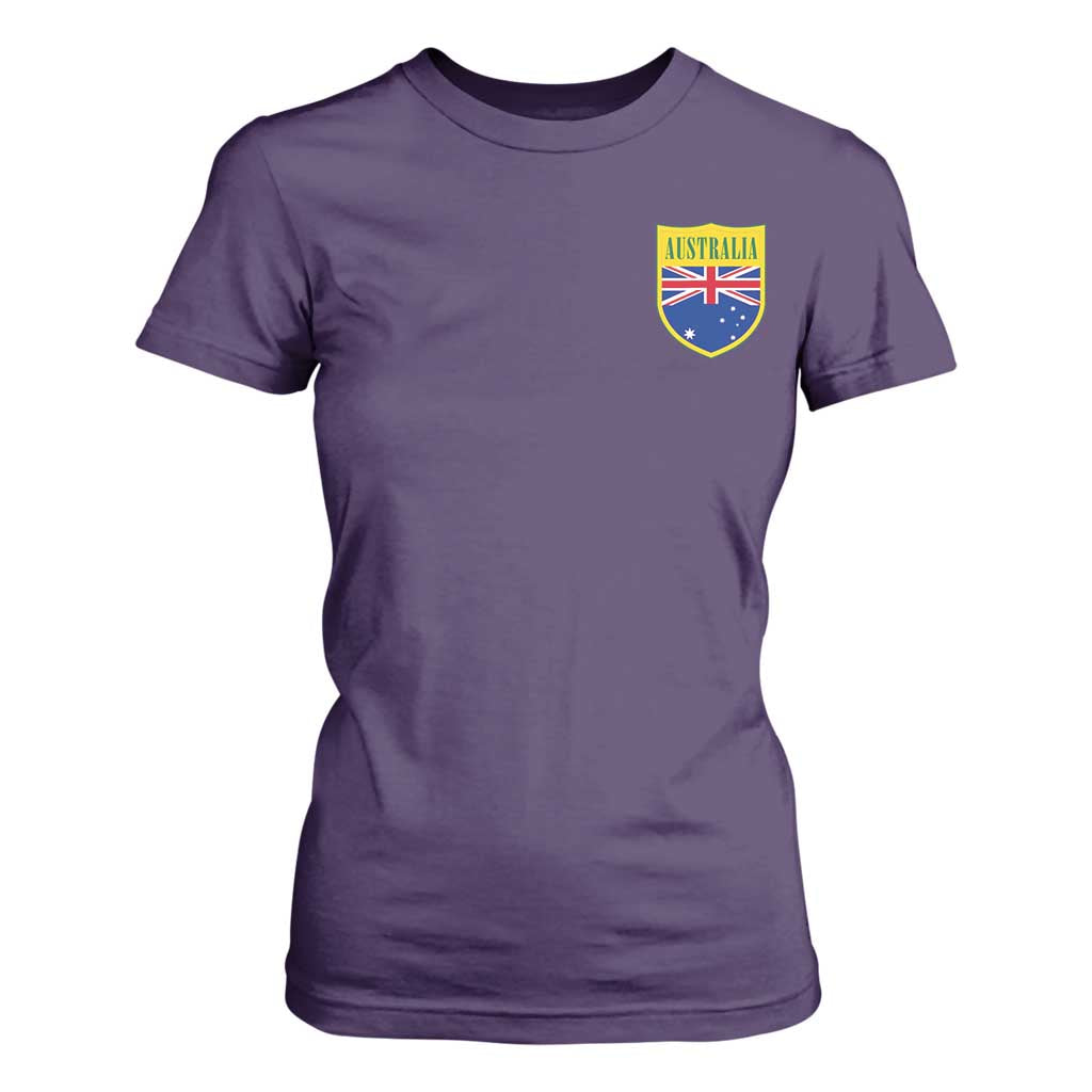 Australia Football Crest Australian Flag Pride Sporty Athletic Jersey T Shirt For Women TS11 Purple Print Your Wear