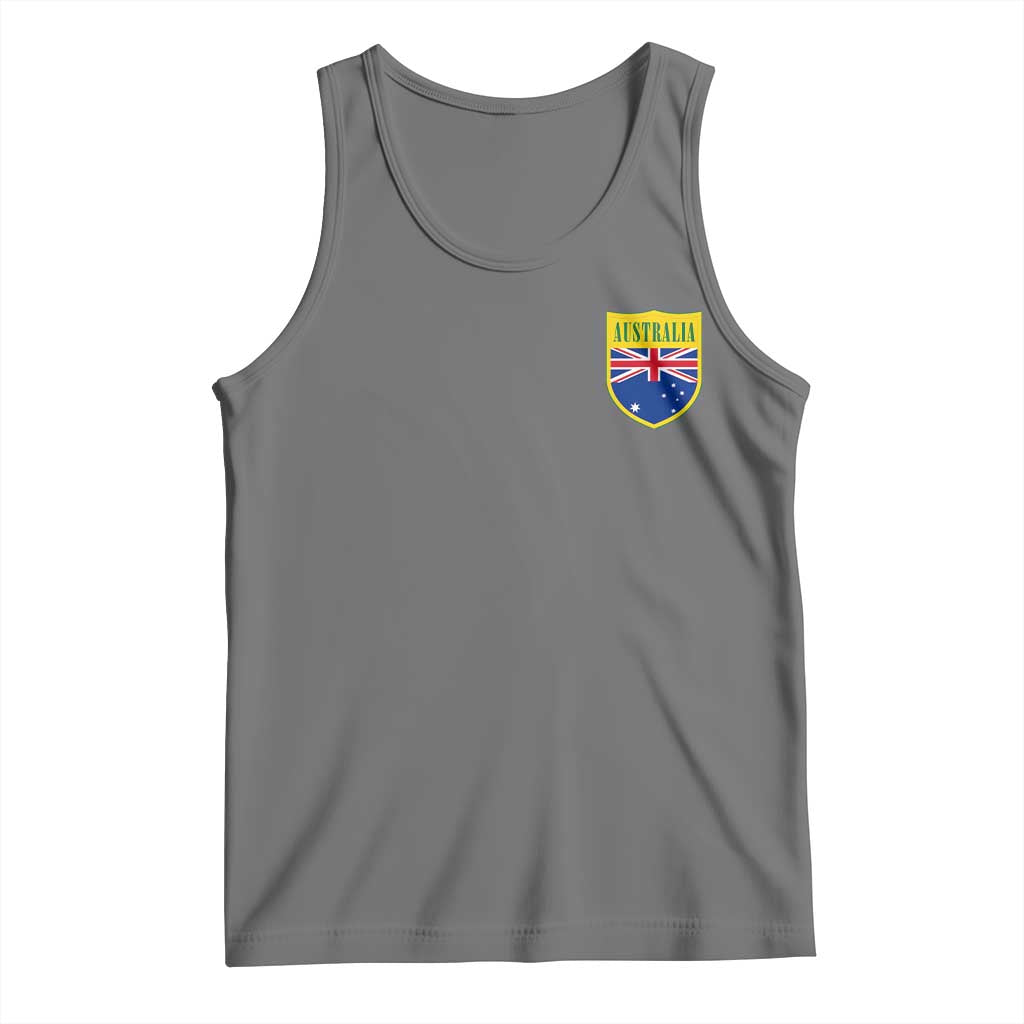 Australia Football Crest Australian Flag Pride Sporty Athletic Jersey Tank Top TS11 Black Heather Print Your Wear