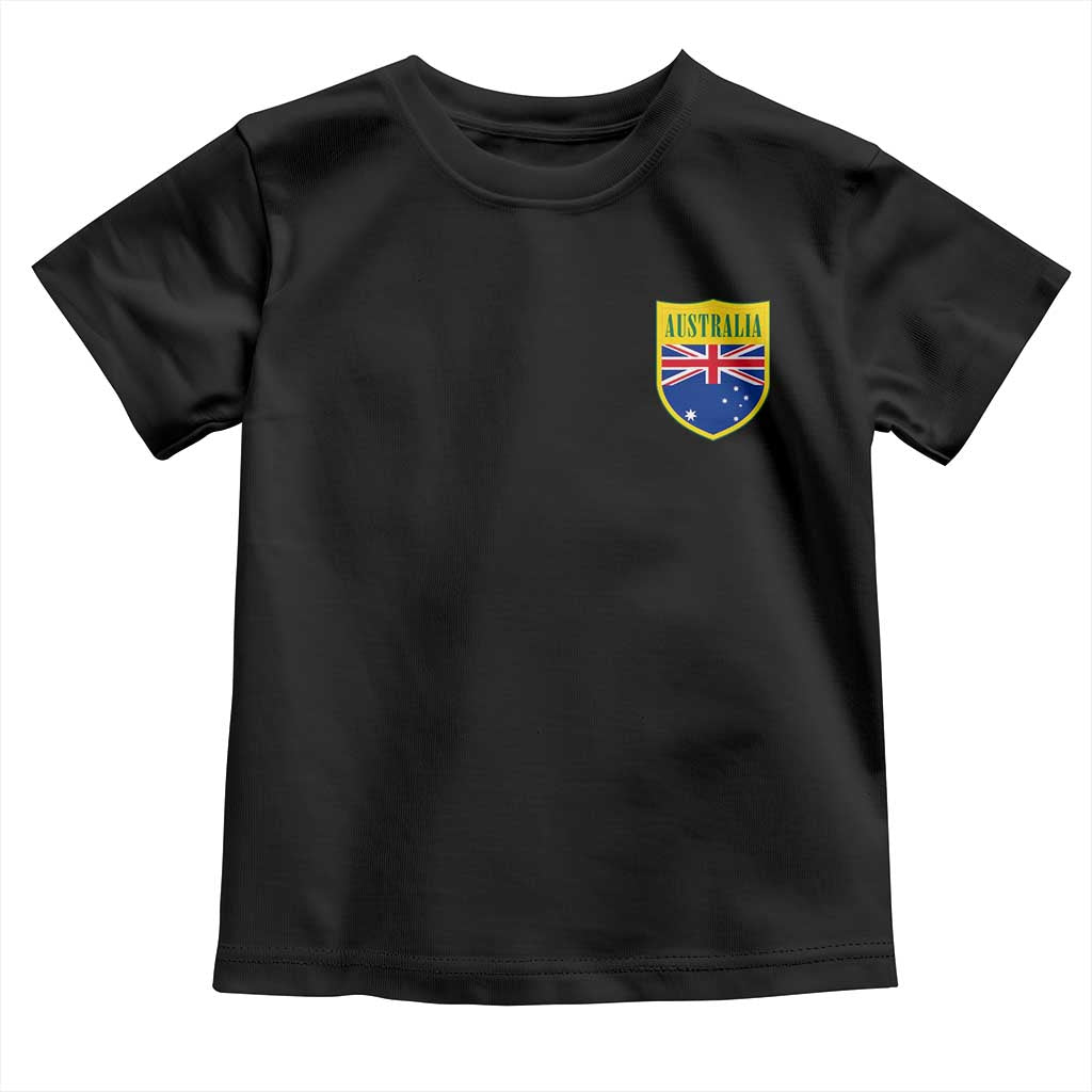 Australia Football Crest Australian Flag Pride Sporty Athletic Jersey Toddler T Shirt TS11 Black Print Your Wear