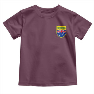 Australia Football Crest Australian Flag Pride Sporty Athletic Jersey Toddler T Shirt TS11 Maroon Print Your Wear