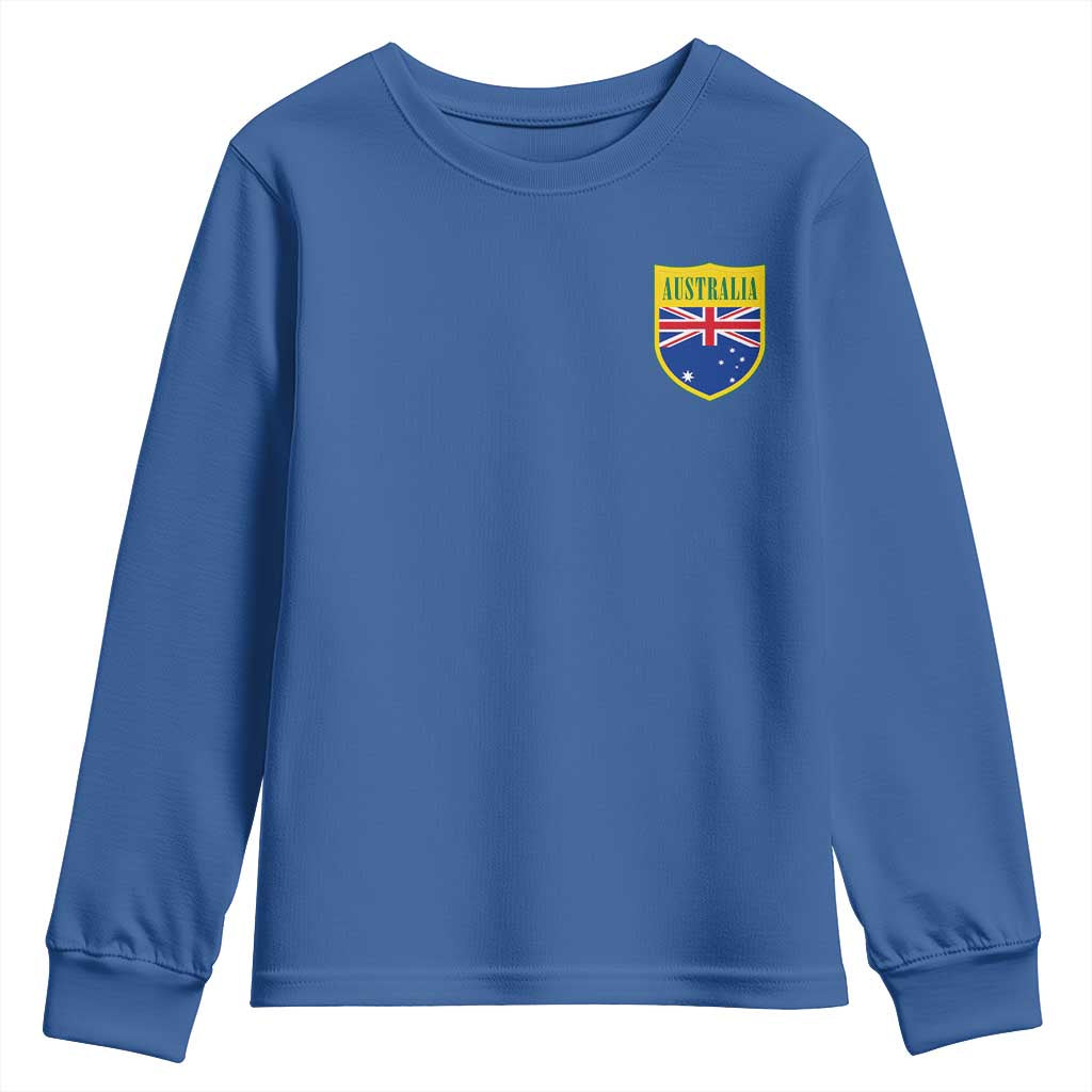 Australia Football Crest Australian Flag Pride Sporty Athletic Jersey Youth Sweatshirt TS11 Royal Blue Print Your Wear