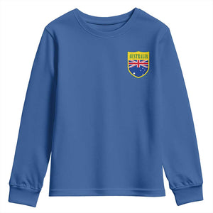 Australia Football Crest Australian Flag Pride Sporty Athletic Jersey Youth Sweatshirt TS11 Royal Blue Print Your Wear
