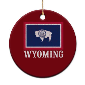 Vintage State of Wyoming Flag Bison Cheyenne Jackson Hole Ceramic Ornament TS11 1pc Red Print Your Wear
