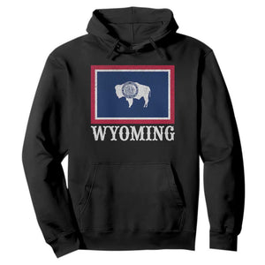 Vintage State of Wyoming Flag Bison Cheyenne Jackson Hole Hoodie TS11 Black Print Your Wear