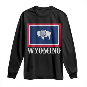 Vintage State of Wyoming Flag Bison Cheyenne Jackson Hole Long Sleeve Shirt TS11 Black Print Your Wear