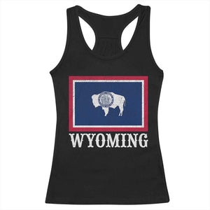 Vintage State of Wyoming Flag Bison Cheyenne Jackson Hole Racerback Tank Top TS11 Black Print Your Wear