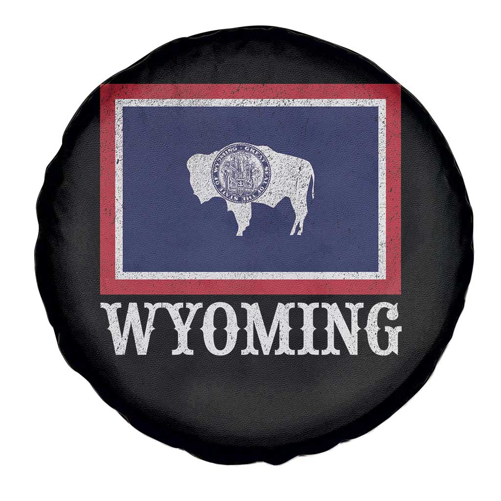 Vintage State of Wyoming Flag Bison Cheyenne Jackson Hole Spare Tire Cover TS11 Print Your Wear