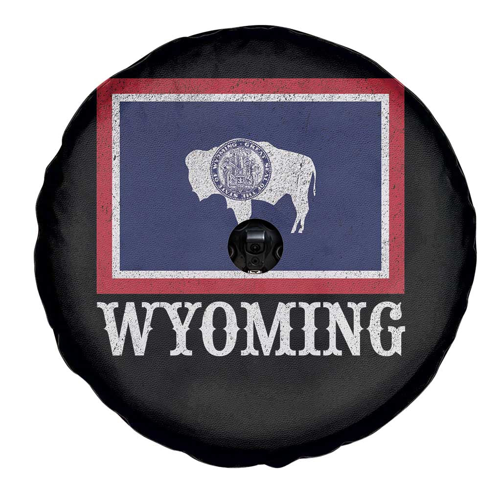 Vintage State of Wyoming Flag Bison Cheyenne Jackson Hole Spare Tire Cover TS11 Print Your Wear