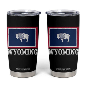 Vintage State of Wyoming Flag Bison Cheyenne Jackson Hole Tumbler Cup TS11 Black Print Your Wear