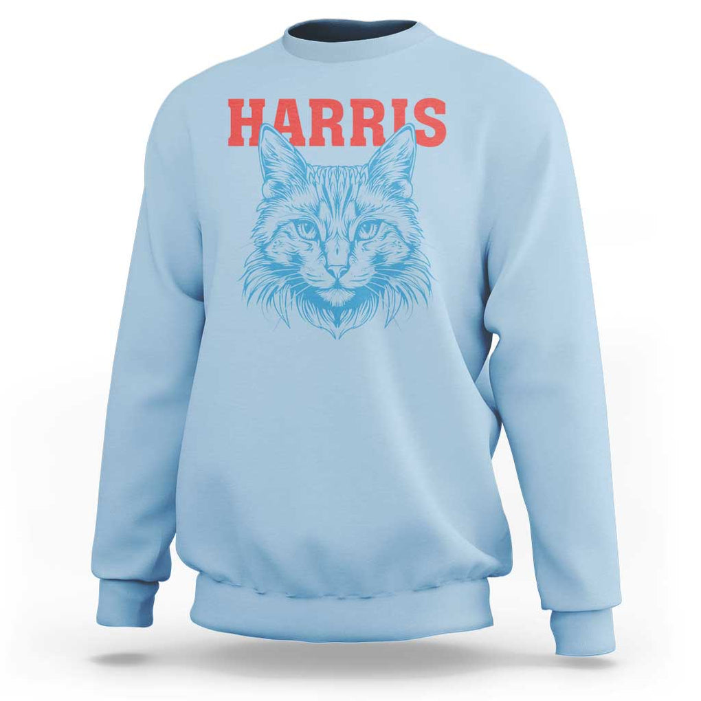 Childless Cat Lady Sweatshirt Harris For President 2024 TS11 Light Blue Print Your Wear