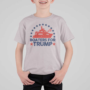 Boaters for Trump T Shirt For Kid Boat American Flag Election TS11 Ice Gray Print Your Wear