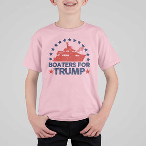 Boaters for Trump T Shirt For Kid Boat American Flag Election TS11 Light Pink Print Your Wear