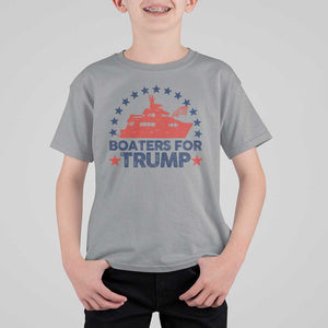 Boaters for Trump T Shirt For Kid Boat American Flag Election TS11 Sport Gray Print Your Wear
