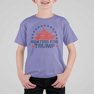 Boaters for Trump T Shirt For Kid Boat American Flag Election TS11 Violet Print Your Wear