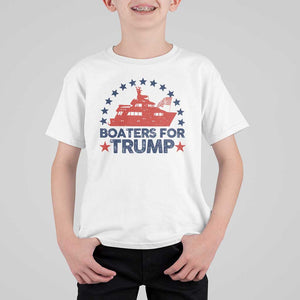 Boaters for Trump T Shirt For Kid Boat American Flag Election TS11 White Print Your Wear