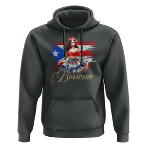 Puerto Rico Hoodie Boricua Hispanic Heritage Month Bomba Dancer TS11 Dark Heather Print Your Wear