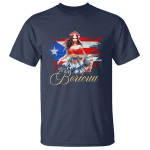 Puerto Rico T Shirt Boricua Hispanic Heritage Month Bomba Dancer TS11 Navy Print Your Wear
