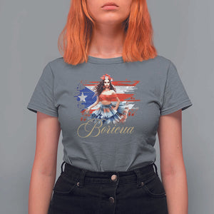 Puerto Rico T Shirt For Women Boricua Hispanic Heritage Month Bomba Dancer TS11 Charcoal Print Your Wear