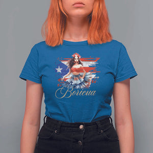 Puerto Rico T Shirt For Women Boricua Hispanic Heritage Month Bomba Dancer TS11 Royal Blue Print Your Wear