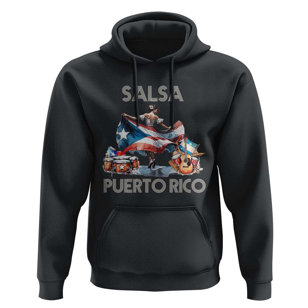 Puerto Rico Hoodie Salsa Dance Puerto Rican Flag Hispanic Heritage Month TS11 Black Print Your Wear