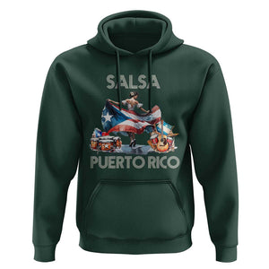 Puerto Rico Hoodie Salsa Dance Puerto Rican Flag Hispanic Heritage Month TS11 Dark Forest Green Print Your Wear