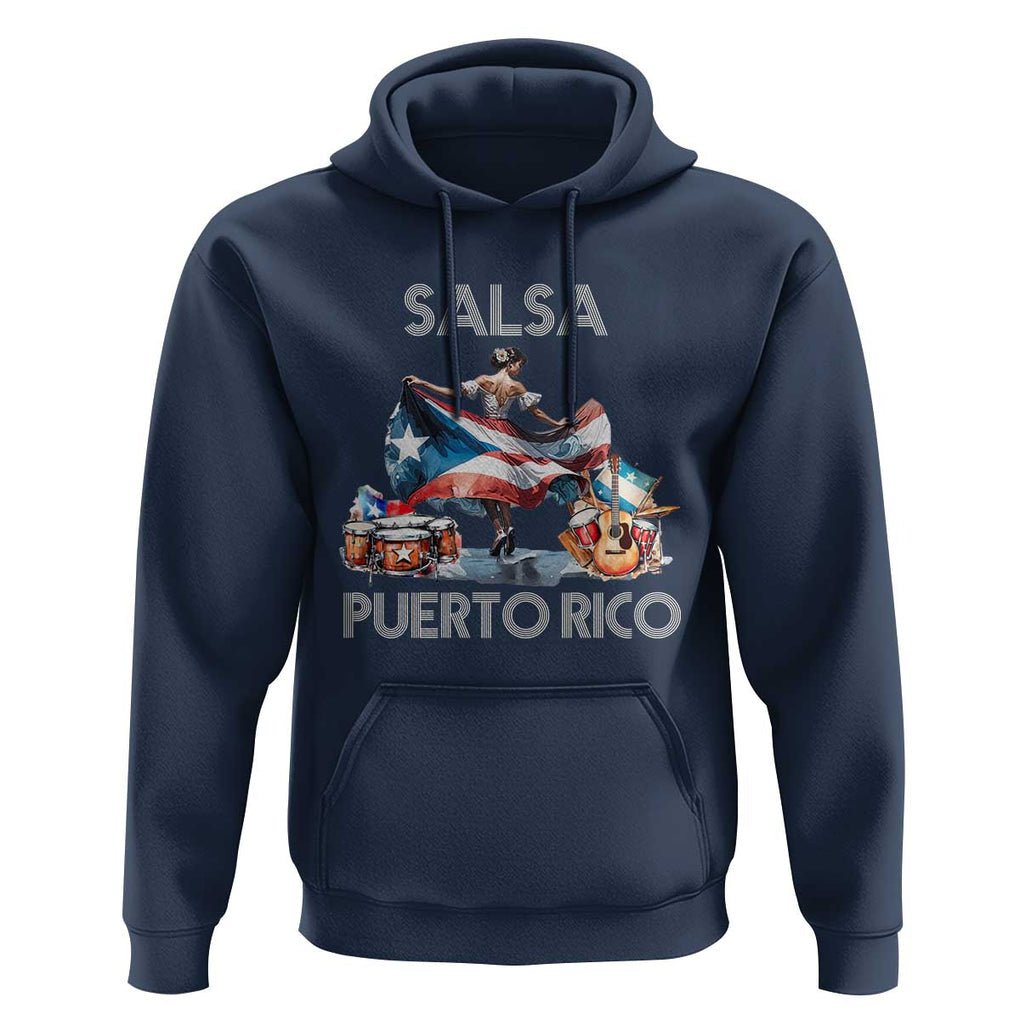 Puerto Rico Hoodie Salsa Dance Puerto Rican Flag Hispanic Heritage Month TS11 Navy Print Your Wear