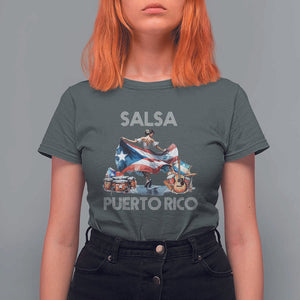 Puerto Rico T Shirt For Women Salsa Dance Puerto Rican Flag Hispanic Heritage Month TS11 Dark Heather Print Your Wear