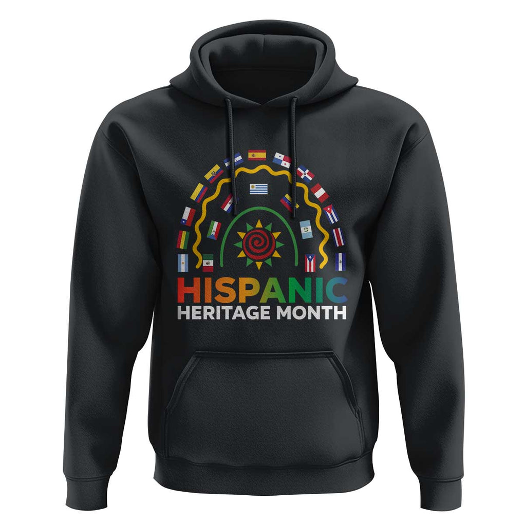 Hispanic Heritage Month Hoodie Hispanic Countries Rainbow Flag Sunflower TS11 Black Print Your Wear