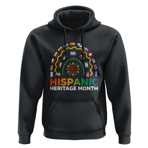 Hispanic Heritage Month Hoodie Hispanic Countries Rainbow Flag Sunflower TS11 Black Print Your Wear