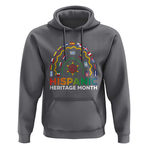 Hispanic Heritage Month Hoodie Hispanic Countries Rainbow Flag Sunflower TS11 Charcoal Print Your Wear