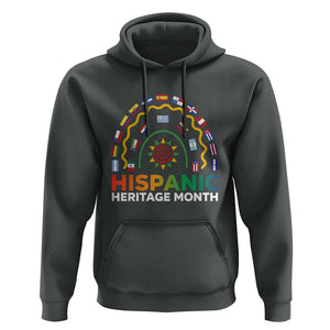Hispanic Heritage Month Hoodie Hispanic Countries Rainbow Flag Sunflower TS11 Dark Heather Print Your Wear