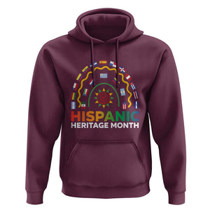 Hispanic Heritage Month Hoodie Hispanic Countries Rainbow Flag Sunflower TS11 Maroon Print Your Wear