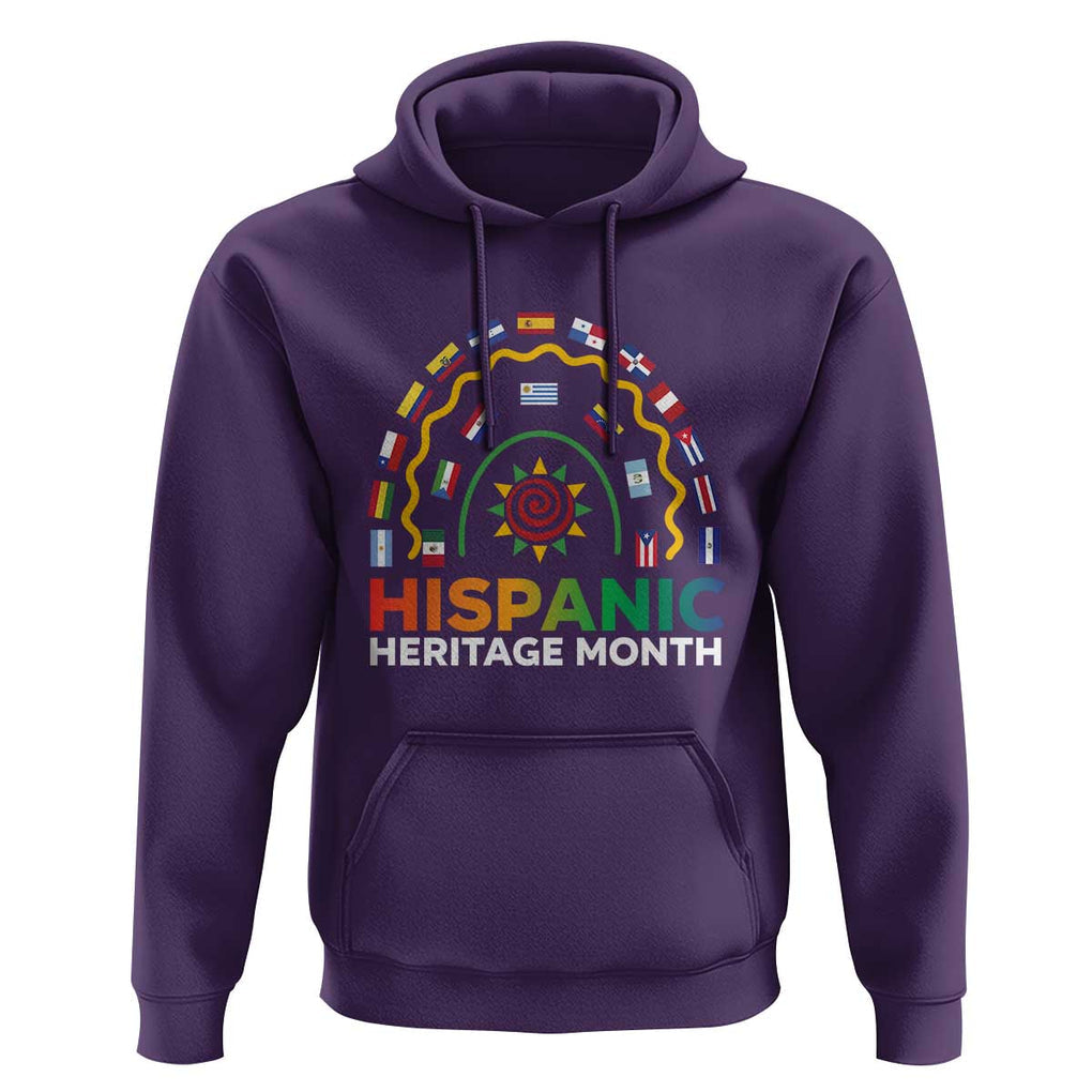 Hispanic Heritage Month Hoodie Hispanic Countries Rainbow Flag Sunflower TS11 Purple Print Your Wear