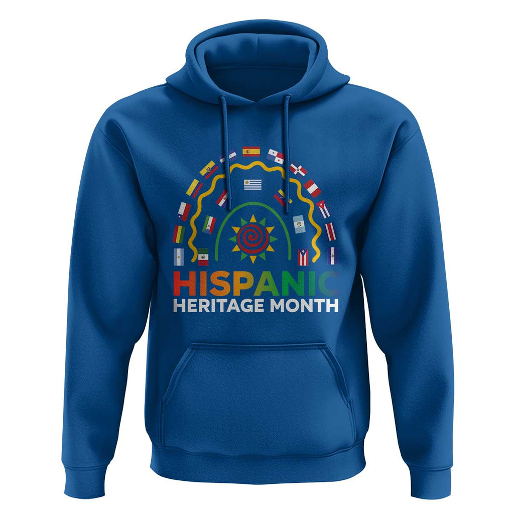 Hispanic Heritage Month Hoodie Hispanic Countries Rainbow Flag Sunflower TS11 Royal Blue Print Your Wear