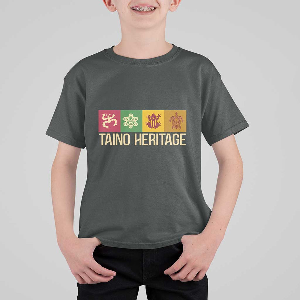 Taino Heritage T Shirt For Kid Puerto Rico Indigenous Carribbean Culture TS11 Dark Heather Print Your Wear