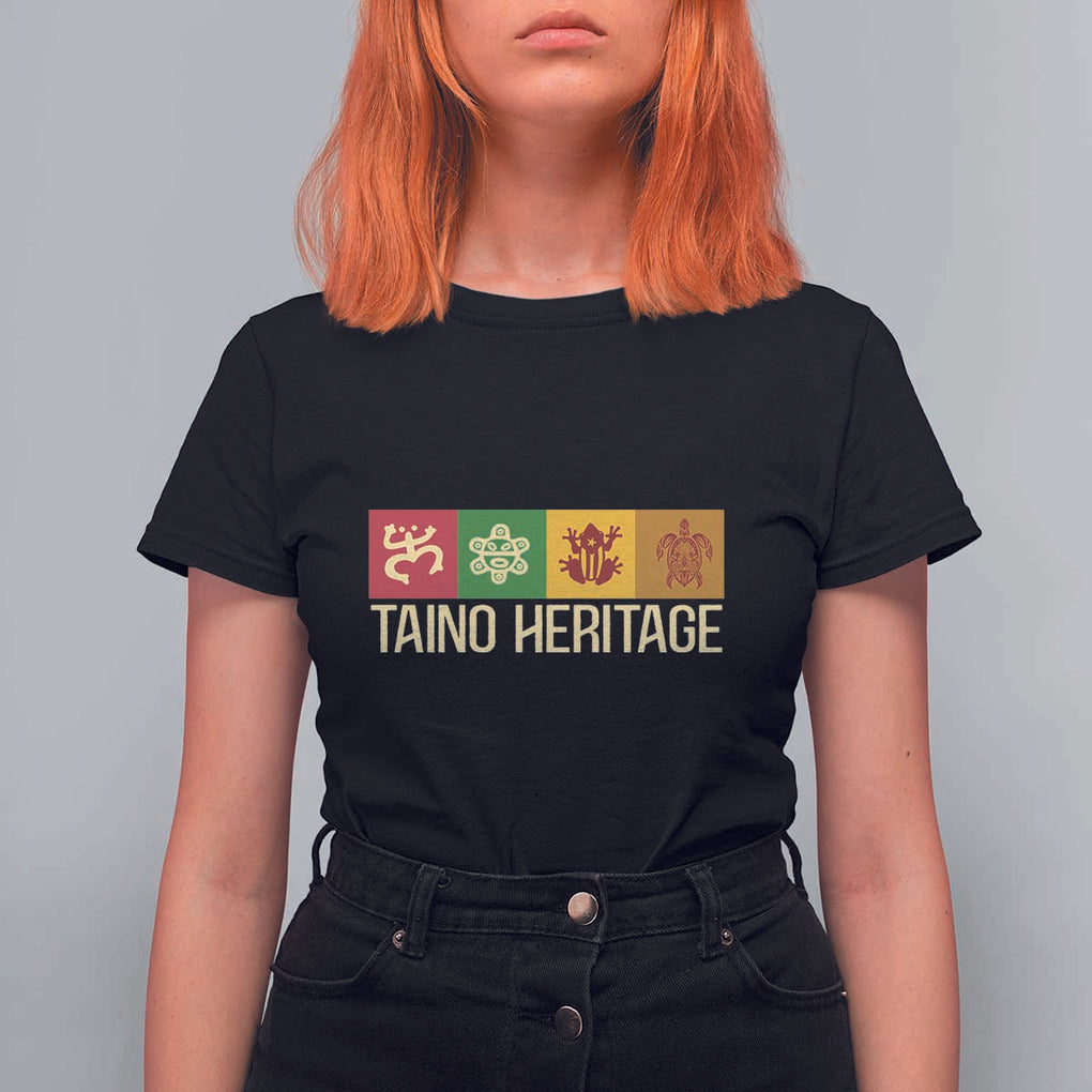 Taino Heritage T Shirt For Women Puerto Rico Indigenous Carribbean Culture TS11 Black Print Your Wear