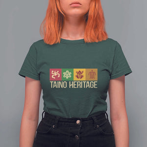 Taino Heritage T Shirt For Women Puerto Rico Indigenous Carribbean Culture TS11 Dark Forest Green Print Your Wear