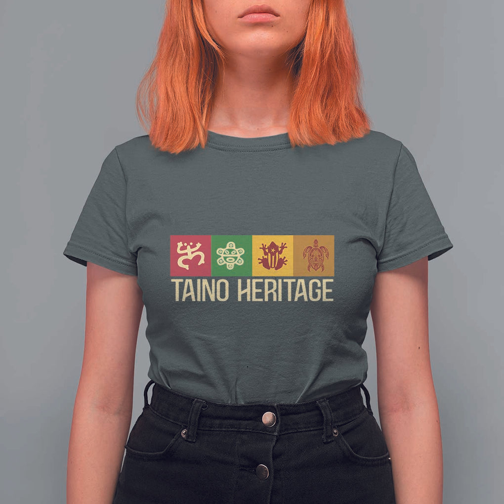 Taino Heritage T Shirt For Women Puerto Rico Indigenous Carribbean Culture TS11 Dark Heather Print Your Wear