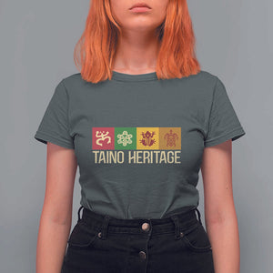 Taino Heritage T Shirt For Women Puerto Rico Indigenous Carribbean Culture TS11 Dark Heather Print Your Wear