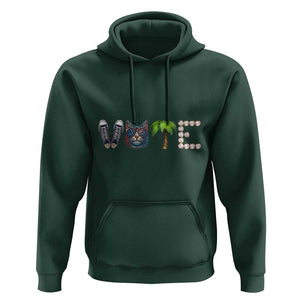 Funny Vote For Kamala Hoodie Voter Rights Shoes Cat Coconut Tree Pearls TS11 Dark Forest Green Print Your Wear