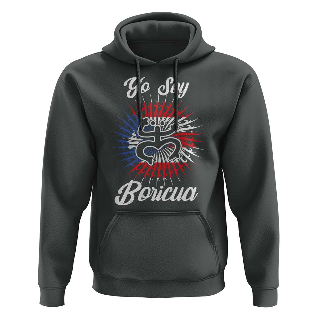 Yo Soy Boricua Hoodie Puerto Rico Flag Hispanic Heritage Month Taino TS11 Dark Heather Print Your Wear
