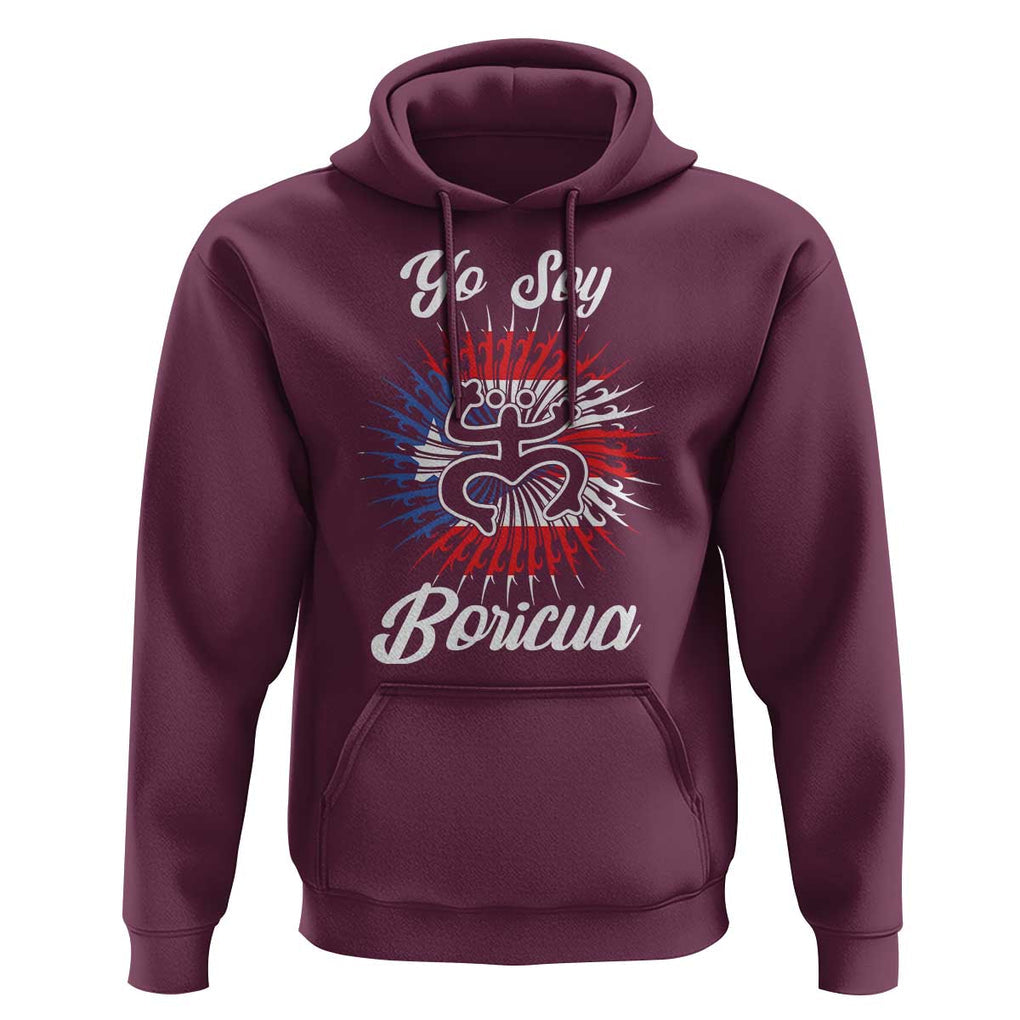 Yo Soy Boricua Hoodie Puerto Rico Flag Hispanic Heritage Month Taino TS11 Maroon Print Your Wear