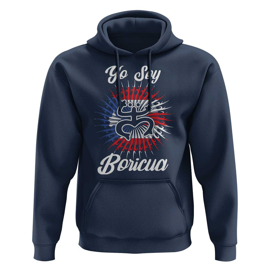 Yo Soy Boricua Hoodie Puerto Rico Flag Hispanic Heritage Month Taino TS11 Navy Print Your Wear