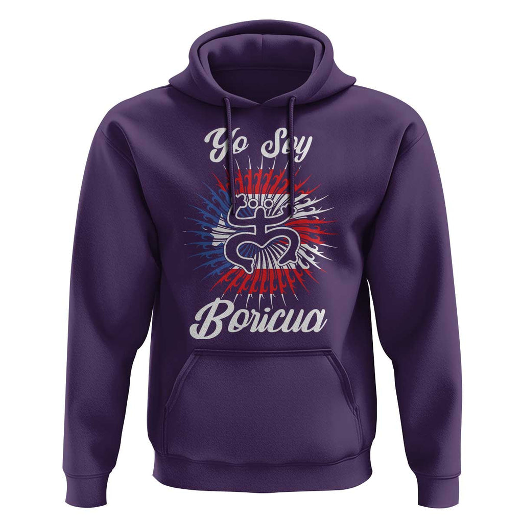 Yo Soy Boricua Hoodie Puerto Rico Flag Hispanic Heritage Month Taino TS11 Purple Print Your Wear