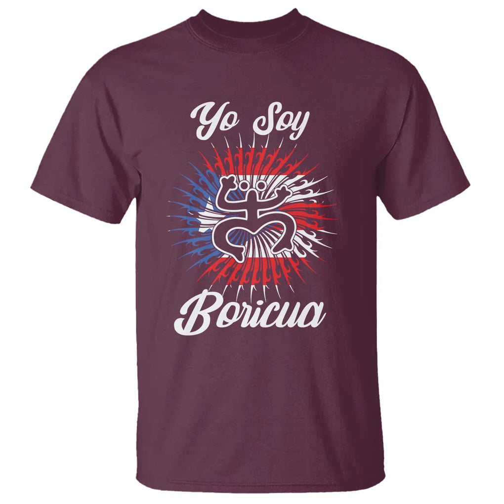 Yo Soy Boricua T Shirt Puerto Rico Flag Hispanic Heritage Month Taino TS11 Maroon Print Your Wear